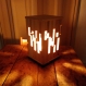 Luminaire lampe destructurée en bois - lumière chaleureuse