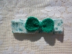 Bandeau bébé enfant chiné  noeud vert cheveux headband bow 