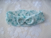 Bandeau bébé enfant chiné bleu noeud cheveux headband bow 