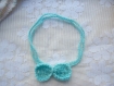 Bandeau bébé enfant bleu  noeud bleu cheveux headband bow 