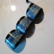 Bracelet tout polymère articulé et pigments tons bleus