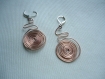 Boucles d'oreilles en fil aluminium rose 1 mm