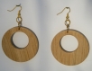 Elégantes boucles d'oreilles en bois créoles,  couleur chêne clair.(port inclus dans le prix) 