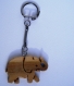 Porte clés en bois de prunier, eléphant. 