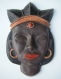 Masque africain en céramique, ciré marron 1.