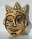 Masque africain en céramique, le roi félin émaillé .or , noir et blanc. 4( port inclus dans le prix)