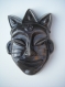 Masque africain en céramique  le roi félin, émaillée gris brillant 15( port inclus dans le prix)