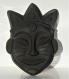 Masque africain le roi félin:  en céramique émaillée noir brillant 21