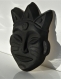 Masque africain le roi félin:  en céramique émaillée noir brillant 21