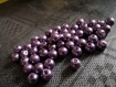 Lot de 50 perles en verre nacrées prunes