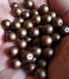 Lot de 50 perles en verre nacrées marron-kakis