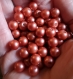 Lot de 50 perles en verre nacrées cuivrées orangées