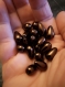 Lot de 20 perles en verre gouttes nacrées marrons