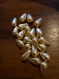 Lot de 20 perles en verre gouttes nacrées dorées