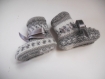Chaussons bébé laine acrylique chiné gris et blanc
