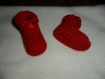 Chaussons bébé en laine layette couleur rouge 0/3 mois