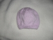 Bonnet bébé en laine tricoté main taille naissance à 3 mois lilac