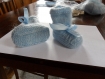 Chaussons bébé en laine layette couleur bleu clair 0/3 mois