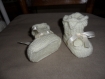 Chaussons bébé en laine layette couleur écru 0/3 mois