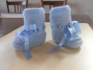 Chaussons bébé laine acrylique bleu clair