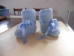 Chaussons bébé laine acrylique bleu clair