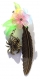 Marque-page en bronze en forme de plume avec une araignée des fleurs et des feuilles en lucite : 