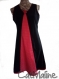 Robe trapèze noire et rouge à pois