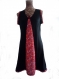Robe trapèze sans manche rouge et noir