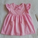 Jolie petite robe  rose pour bébé fille 12 / 18 mois en sergé et popeline de coton