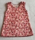 Petite robe trapèze en velours milleraies fond rose avec fleurs multicolores bébé fille 18 / 24 mois  ( voir mesures )
