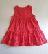 Jolie petit robe rouge à volants , impressions blanches fiffettes 4 ans