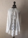 Poncho blanc tricote main