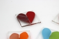 Magnet - aimant - coeur - je t'aime -coloré -verre fusionné 