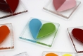 Magnet - aimant - coeur - je t'aime -coloré -verre fusionné 