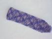 Bandeau tricoté en laine chinée mauve avec des touches de rose et de gris pour ado ou adultes 