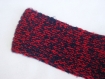 Bandeau (headband) en laines mélangées rouge et bleu marine 