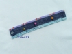 Bracelet manchette en jean bleu recyclé décoré de perles étoile, fleur et soleil 