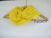 Col/snood jaune tendre en dentelle tricot - pour enfants et adultes 