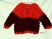 Veste enfant en laine rouge bordeaux et orange 
