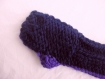 Mitaines bleu nuit et mauve foncé/violet - tricot en grosse laine 