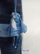 Porte-bouteille sac de transport ou sac d’emballage cadeau - en jean et tissu bleu (motifs ethniques) recyclés