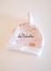 Bonnet reversible pour bébé - thème rose clair et blanc