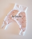 Sarouel pour bébé en jersey - thème rose clair et blanc