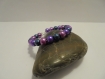 Bracelet femme perles violet, violet foncé, bleu marine et argenté