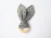 Hochet lapin oreille papier bruyant - anneau de dentition montessori pour bébé 