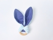 Hochet lapin oreille papier bruyant - anneau de dentition montessori pour bébé bleu