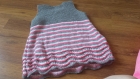 Robe tricolore 3/4 ans tricotée main