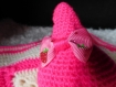 Doudou au crochet couleur rose et crème