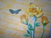 Carte pour anniversaire roses jaune et papillon