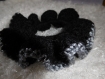 Chouchou élastique au crochet noir gris